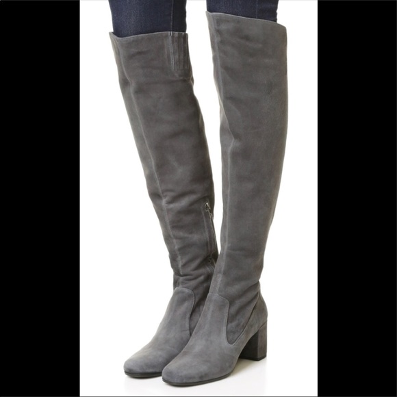 VINCE NY Blythe OTK Over The Knee Grey Suede Boots - Picture 5 of 6